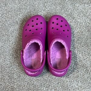 Crocs Pink Fuzzy Lined Clogs